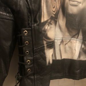 Custom Black Leather Biker Jacket